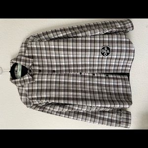 Off-White grey checker hooded shirt jacket